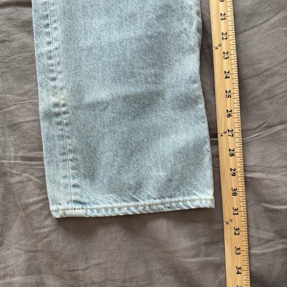 SlvrLake Distressed High Rise Straight Leg Light Wash Jeans London Size 30x31 - Picture 7 of 13